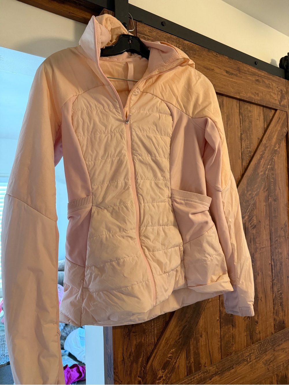 lululemon athletica Light Pink Quilted Hooded Jacket